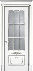 Товар Межкомнатная дверь Смальта 09 Белый ral 9003  патина серебро